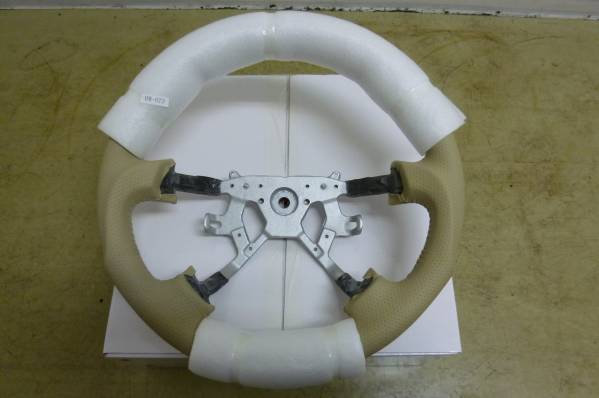 新品未使用☆F50系シーマ☆社外.ウッド×レザーステアリング☆茶