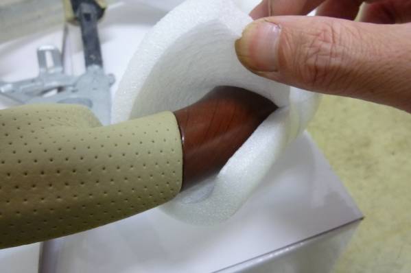 新品未使用☆F50系シーマ☆社外.ウッド×レザーステアリング☆茶