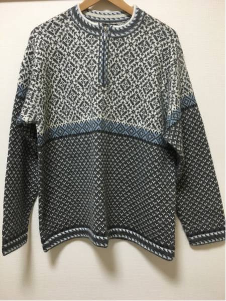 上質ハンドメイドニット☆アルパカハーフジップセーターニット