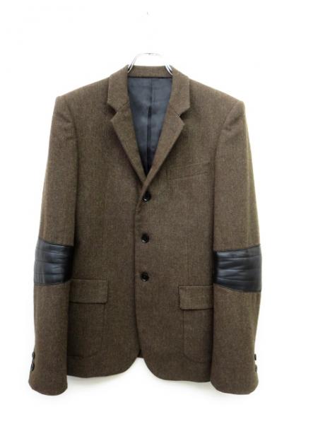ジョン ローレンスサリバン エルボーレザー ツイード ジャケット