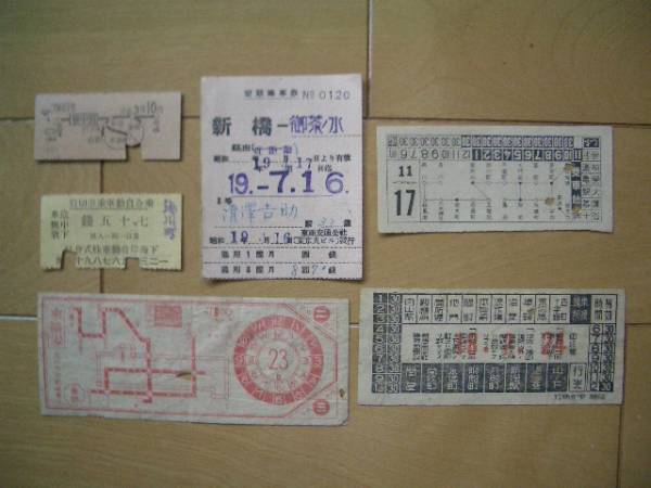 乗車券・電車乗換券（戦前～昭和２９）