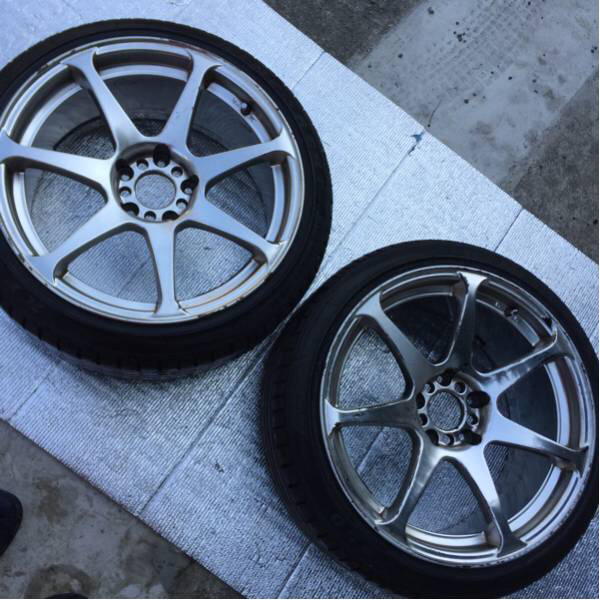 ★CSTゼロワンハイパー18-9J+38・215/40R18バリ山タイヤ2本付き