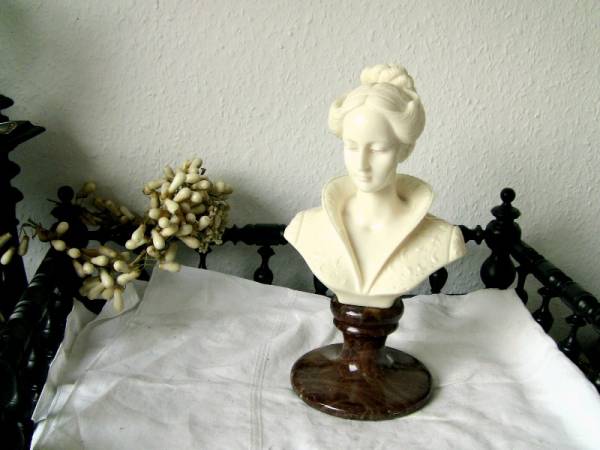 フランスアンティーク 大理石　女性彫刻　像　スタンド　