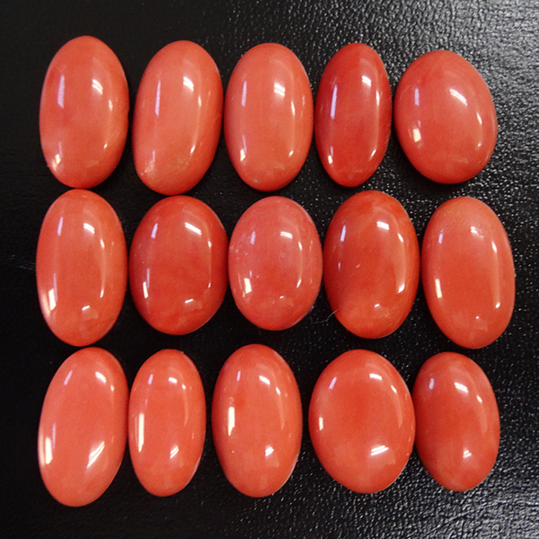 1円～ 珊瑚 ルース まとめて サンゴ 楕円 15個 赤 計約33.2g ⑦