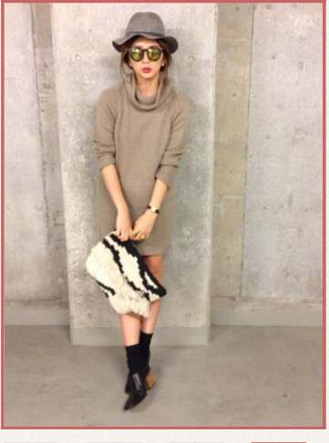 未使用 todayful タートルニットワンピース ベージュ