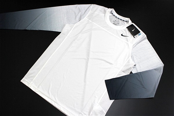 ★ナイキ DRY 長袖 ロングスリーブ Tシャツ 白[624558-100-L]三