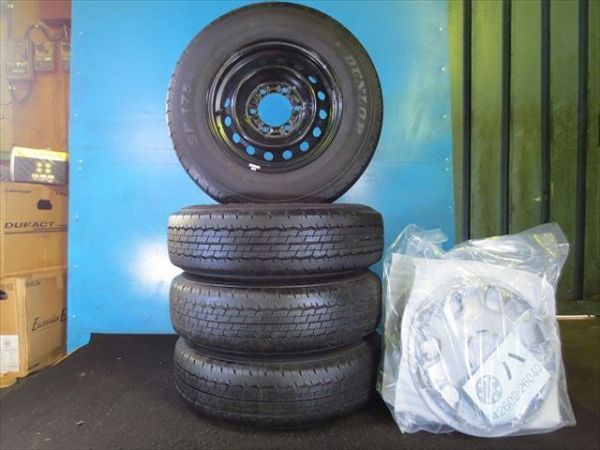 新車外し カバー付き 200系ハイエース 195/80R15 ハブ105mm 4869