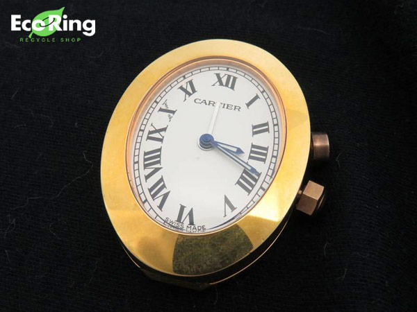 1円 ジャンク品 カルティエ 白文字盤 置時計 ゴールド色 BY461