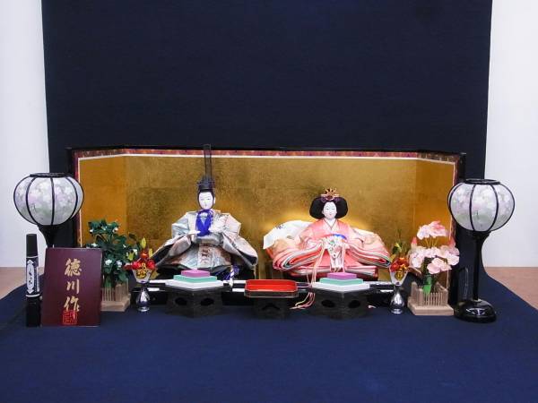 ☆徳川作 親王飾り☆雛人形/節句/雪洞点灯/日本人形 季節、年中行事