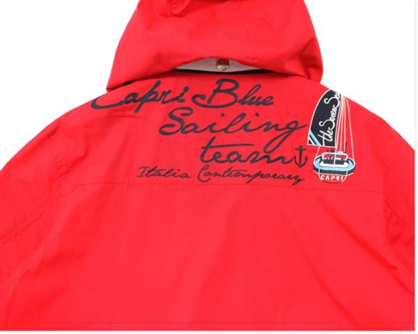 CAPRI【伊】15SS赤レッド ヨット刺繍フードブルゾンg295*s48新品
