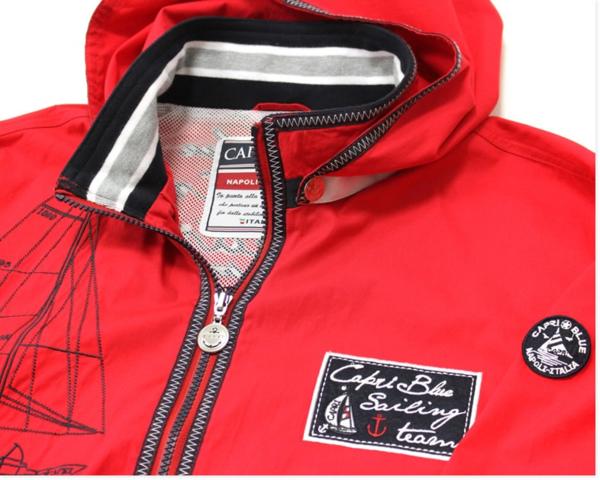 CAPRI【伊】15SS赤レッド ヨット刺繍フードブルゾンg295*s48新品