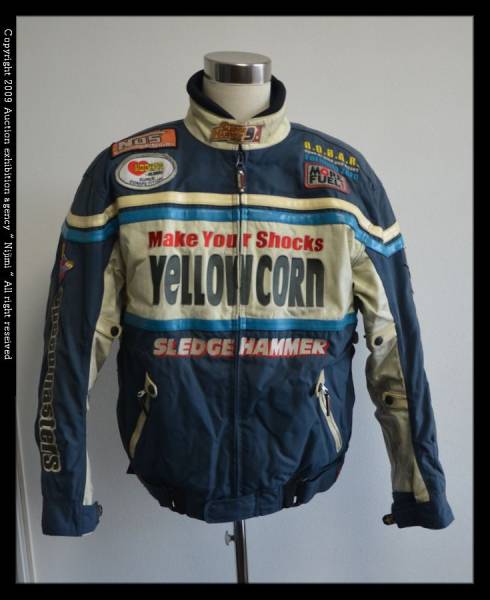 YELLOW CORN バイクジャケット レーシングジャケット 9 e314□Yellow Cornイエローコーン ライダースジャケット大きな4L