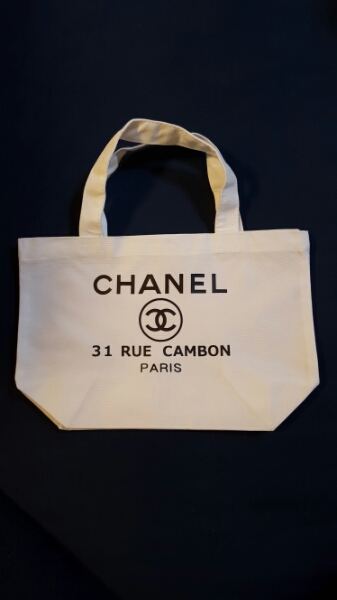 CHANEL シャネル ノベルティ トートバッグ キャンバス ホワイト □ 白 