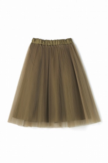 新品 エディットコロン チュールスカート カーキ プリーツ