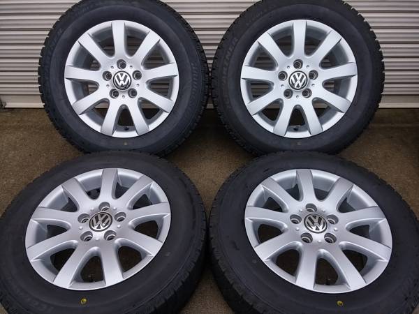 ゴルフ純正アルミPCD112スタッドレスBS195/65R15VW567トゥーラン