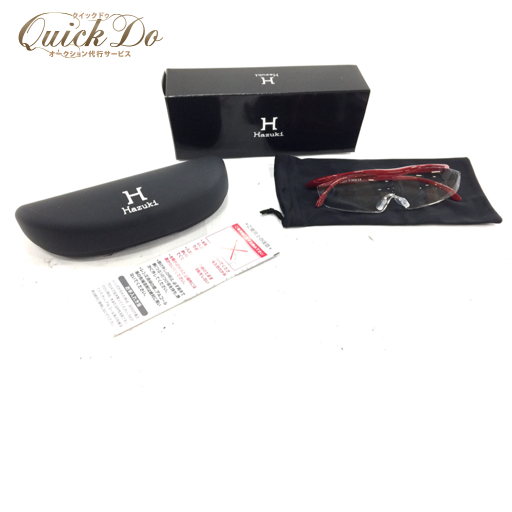 ハズキ サングラス 赤系 ケース付き 度入り