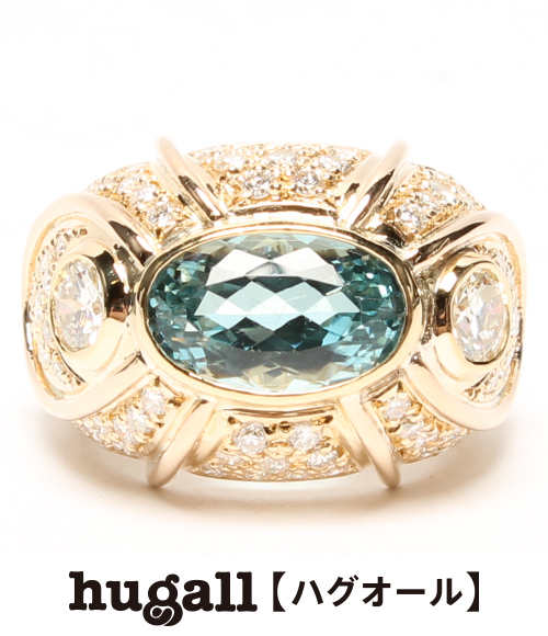 美品 K18 サンタマリア 3.95ct ダイヤ 2.00ct リング 16.2g