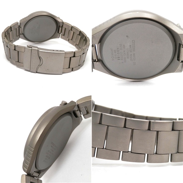 1円~シチズン　角クロノグラフ　クォーツ　チタン　極美品