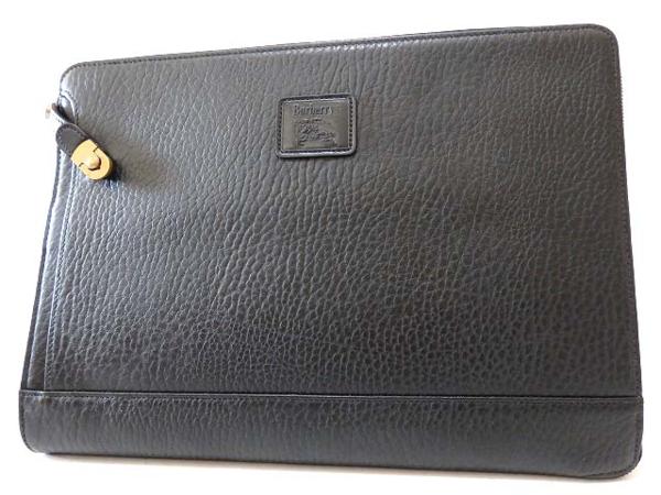 美品 Burberrys バーバリー レザー 書類ケース メンズ 黒 0372
