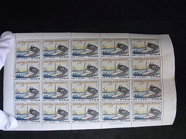 ■ 国際文通週間■安藤広重　「桑名」20面シート★ｂ14ｍ