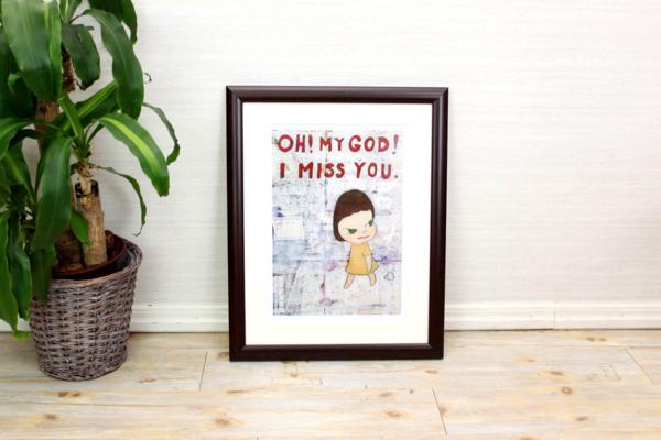 奈良美智「Oh! My God! I Miss You!，2001」アートポスター額装品