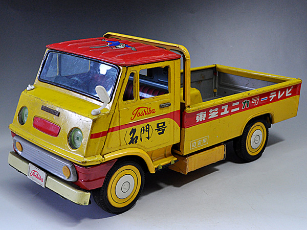 山善】昭和レトロ 東芝〈名門〉号 ブリキのトラック（稼働品） 赤と