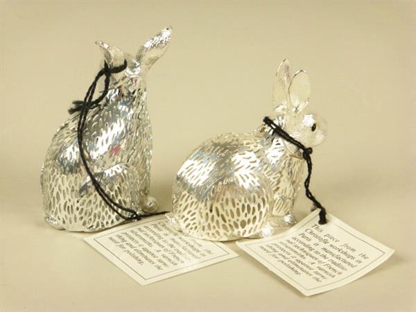 クリストフル ウサギ オブジェ 置物 2点セット 箱付 中古 オブジェ