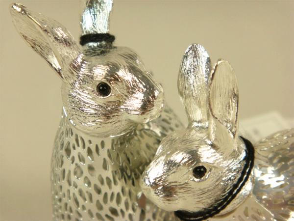 クリストフル ウサギ オブジェ 置物 2点セット 箱付 中古 オブジェ