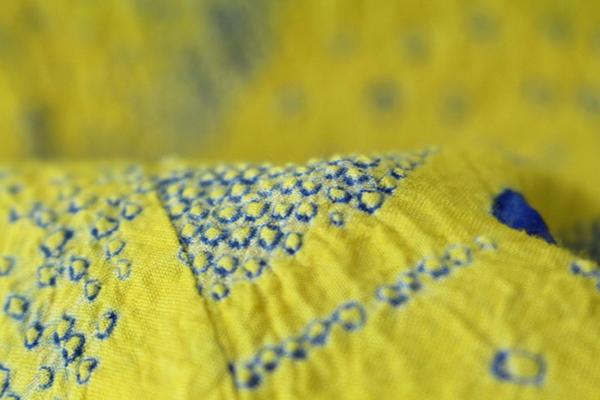 【一輝堂】HK17266=女性用 浴衣 黄色 蝶文様 絞り 夏祭りに！