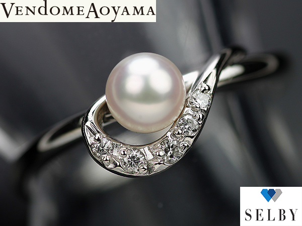 《SELBY》ヴァンドーム Pt アコヤパール リング D5p