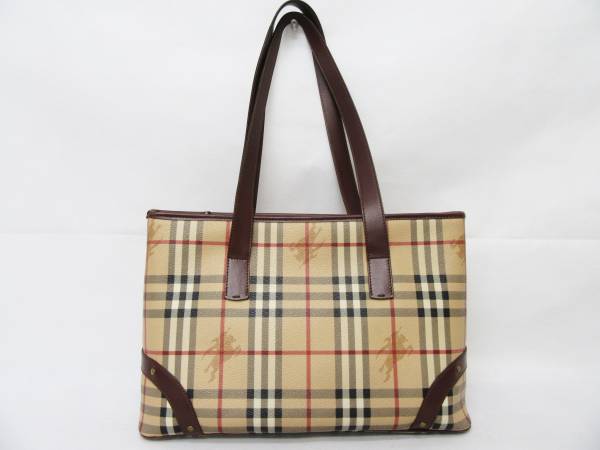 BURBERRYバーバリーチェック&frasl;ハンドバッグ&frasl;保護袋付き美品 ノバ