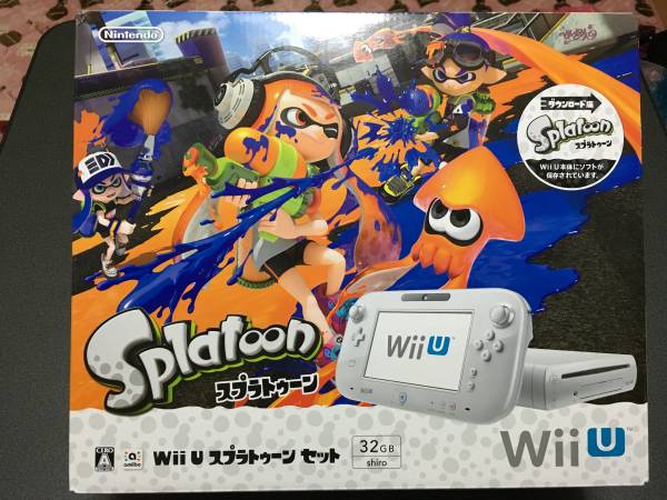 値下げ!!』wiiuブラック (スプラトゥーン付き) ☆Wii U本体同梱版