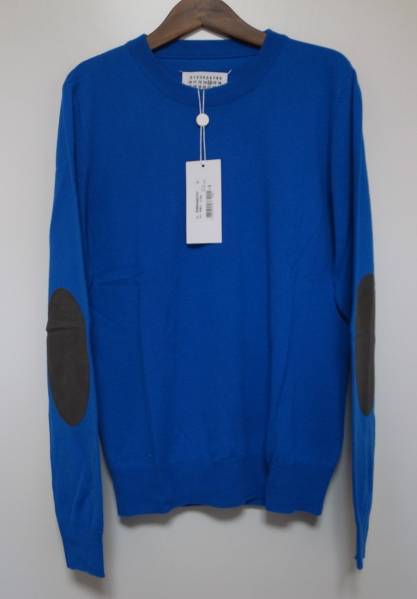 maison margiela マルジェラ□エルボーパッチニットroyal S エルボー