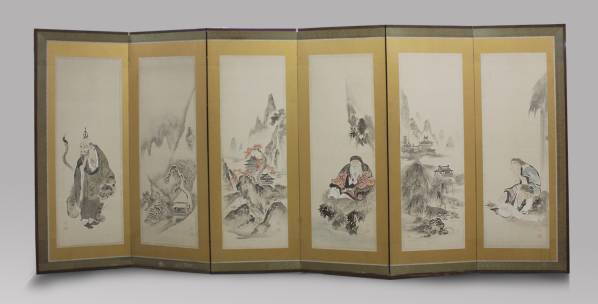 C15279 小島一谿 河口湖富士 F6 水彩 額装(共シール)師 前田青邨