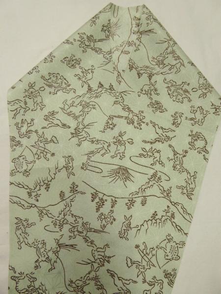 最後１本鳥獣戯画　NO1 　市田ひろみ　化繊　ポリエステル　洗える　長襦袢　反物 新品 送料無料 ① 鳥獣戯画 市田ひろみブランド ポリエステル 洗える