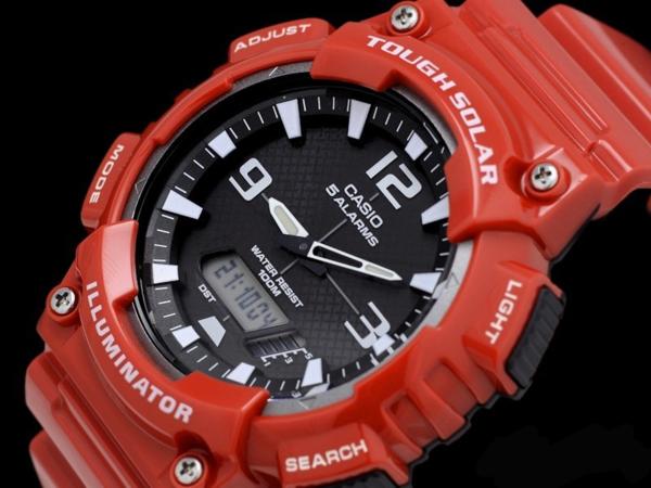 新品正規CASIOカシオ日本未発売 タフソーラー メンズ時計レッド