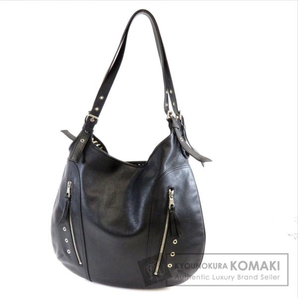 LONGCHAMP シボ革　ロゴ型押し　ワンショルダー　ホーボー Longchamp ロゴ型押し ショルダーバッグ レザー レディース LONGCHAMP