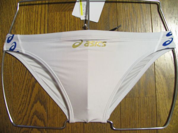 新品 asics アシックス ハイドロCD 競泳水着 競パン 白/青M