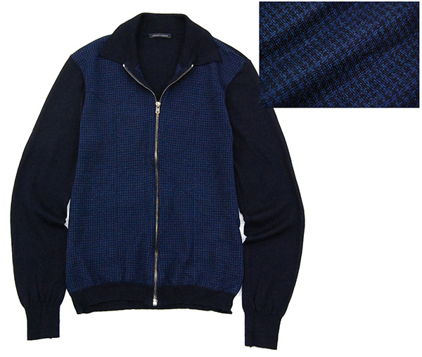 洗練4万！ロベルトコリーナ 千鳥格子 薄手ニットブルゾン/春物