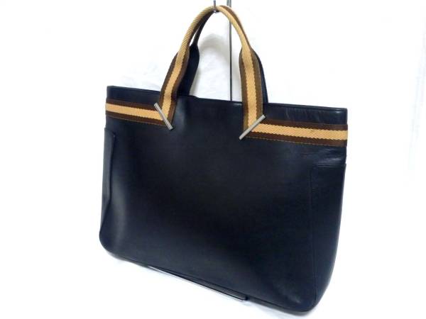 イタリア製 GUCCI グッチ シェリーライン レザートートバッグ 黒