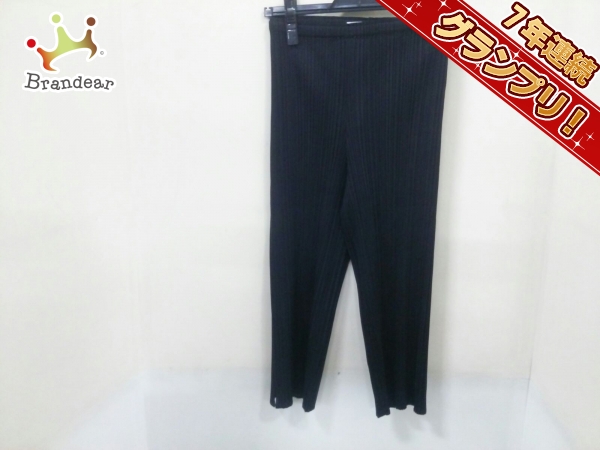 プリーツプリーズ パンツ 2 レディース 美品 黒 プリーツ