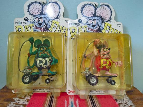 【希少】ラットフィンク フィギュア スケボー Rat Fink 箱付 4体セット ラットフィンク フィギュア Rat スケートボード Fink Ed on アクション
