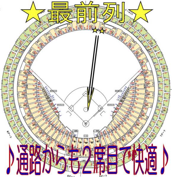 阪神－中日 ３／２７（日）京セラ 外野上段１列ペア②４連可 6月