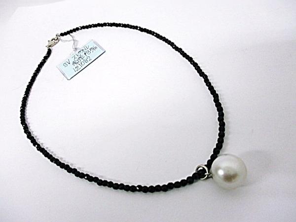 6832）ネックレス ブラックスピネル 南洋パール 13mm 新品