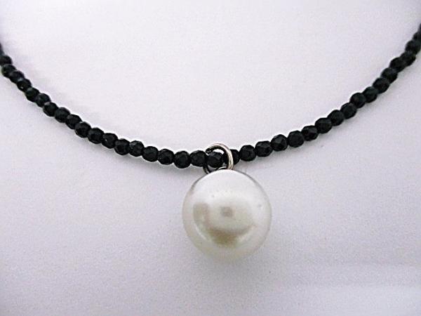 6832）ネックレス ブラックスピネル 南洋パール 13mm 新品