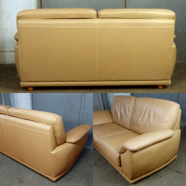 札幌発★本革 2人掛け レザー ラブソファ 幅180cm 家具ξ