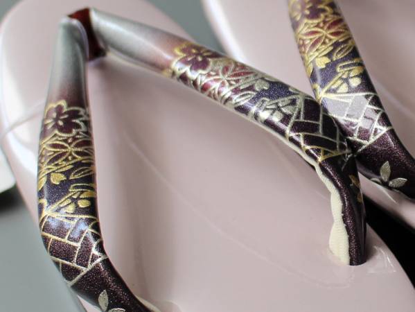 きもの日和●ハイヒールウレタン底草履(M/薄紫桃)日本製tzz329D