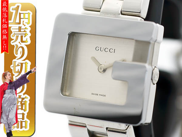 1円 グッチ Gウォッチ 3600L クォーツ レディース シルバー