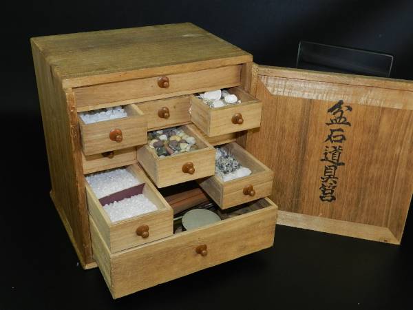 盆石道具箱 水石小引き出し 盆栽道具入れ 道具入れ ◆KT34-2_1