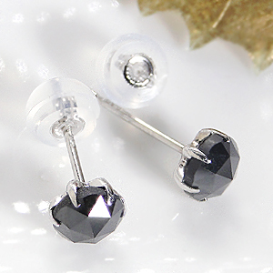 ブラックダイヤ▲PT900ブラックダイヤモンドピアス1.00ctAAA
